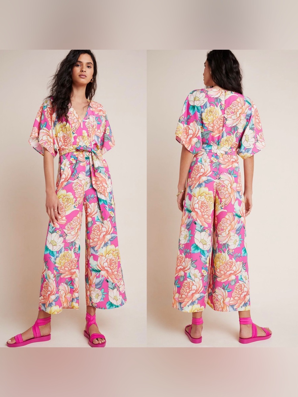 FARM Rio Pink Eulalie Wide-Leg Jumpsuit